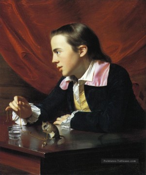 Garçon avec un écureuil aka Henry Pelham Nouvelle Angleterre Portraiture John Singleton Copley Peinture à l'huile